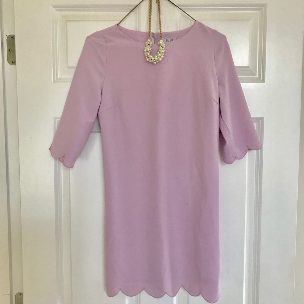 Tobi scallop hem & sleeve spring dress
